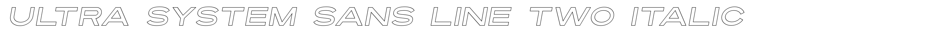 Ultra System Sans Line Two Italic